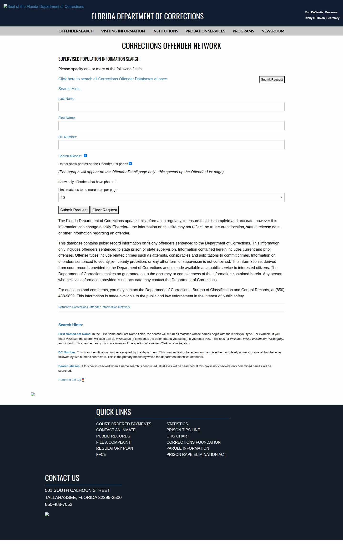 Taylor County post-release supervision search fields and supervising office